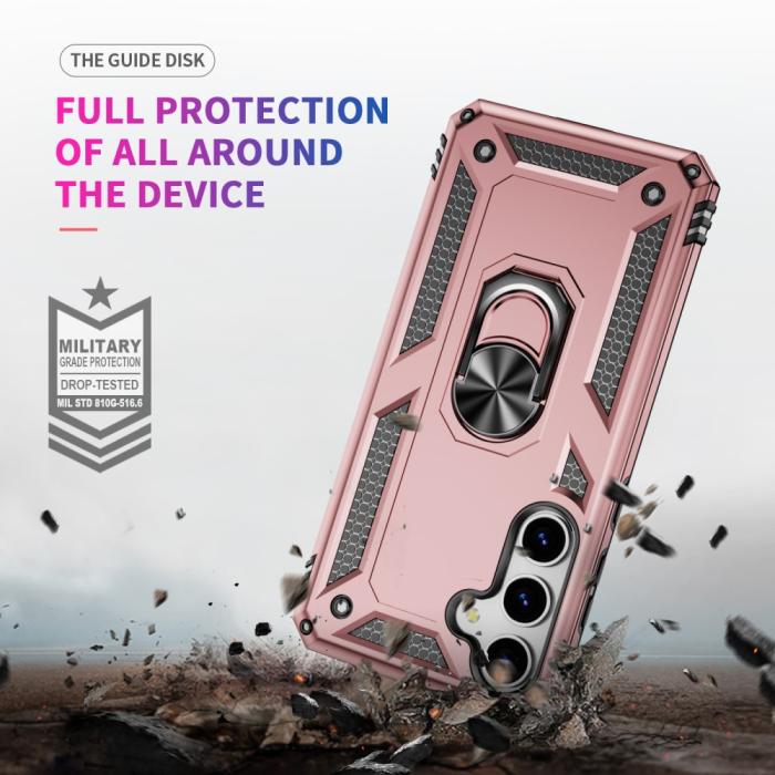 Bild 5,  Samsung Galaxy S25 Skal Armor Ring Hybrid Roséguld - Teknikhallen.se