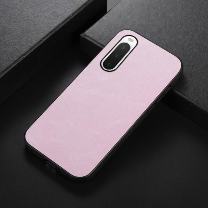 Bild 2,  Sony Xperia 10 IV Skal Läderbelagt Läder Roséguld - Teknikhallen.se