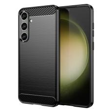  Samsung Galaxy S25 Plus / S24 Plus Skal Borstad St&aring;l Textur Svart - Teknikhallen.se