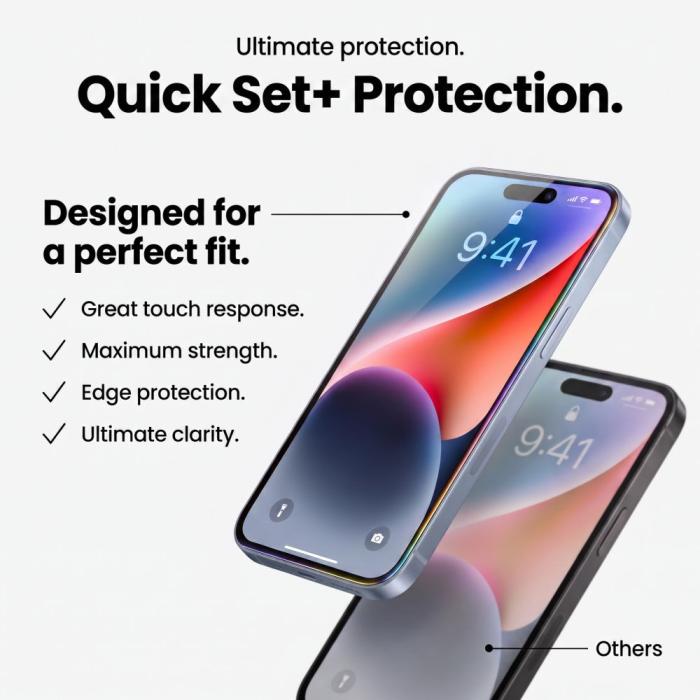 Bild 6, Tech-Protect T-P iPhone 18 Pro/17 Pro 2-PACK Skärmskydd Quick Set+ - Teknikhallen.se