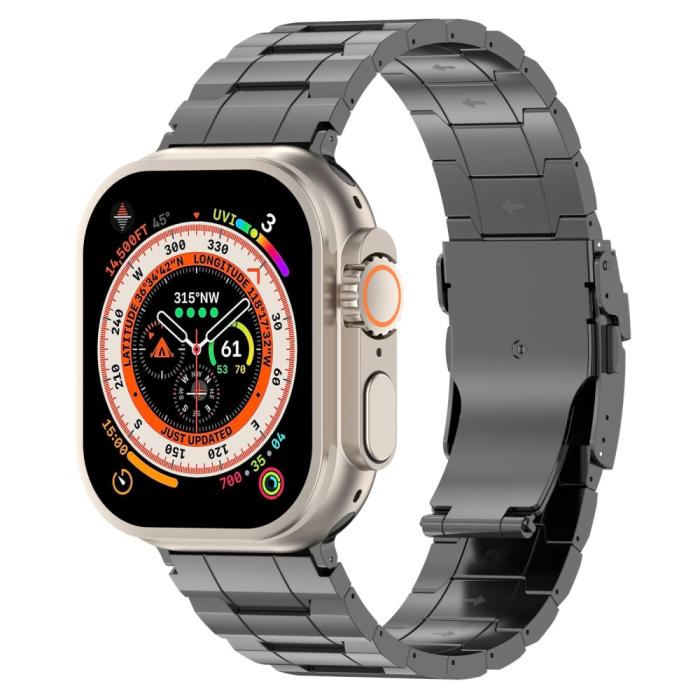 Bild 4,  Apple Watch 42/41/40/38 mm Armband Steel Titanium Grå - Teknikhallen.se