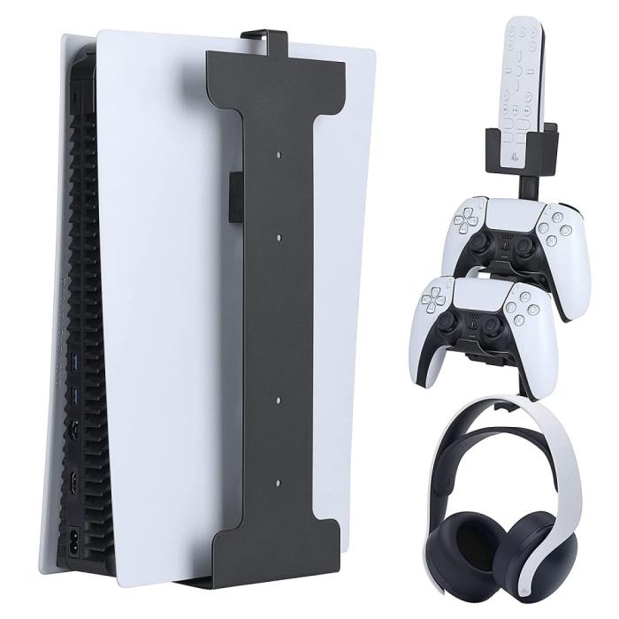 Bild 2,  PS5 Universal Väggfäste I Metall För Konsol, Handkontroll, Headset - Teknikhallen.se