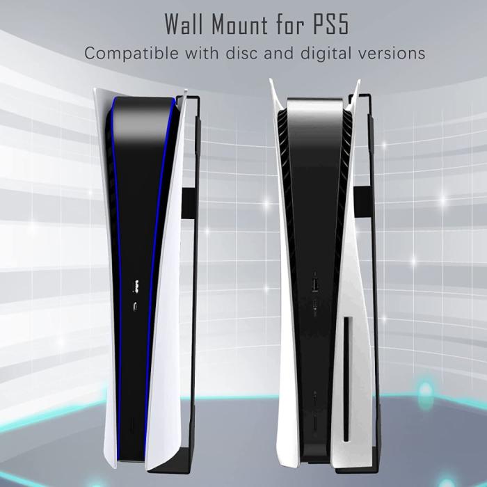 Bild 3,  PS5 Universal Väggfäste I Metall För Konsol, Handkontroll, Headset - Teknikhallen.se