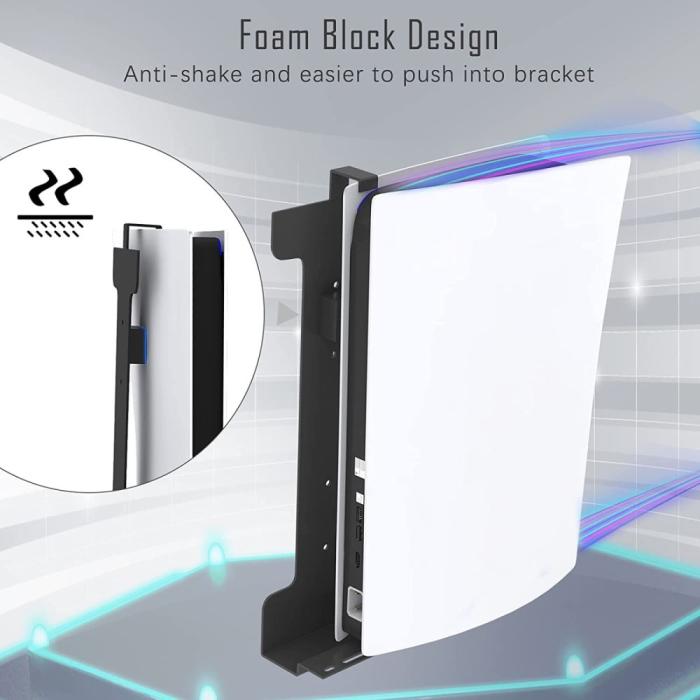 Bild 4,  PS5 Universal Väggfäste I Metall För Konsol, Handkontroll, Headset - Teknikhallen.se