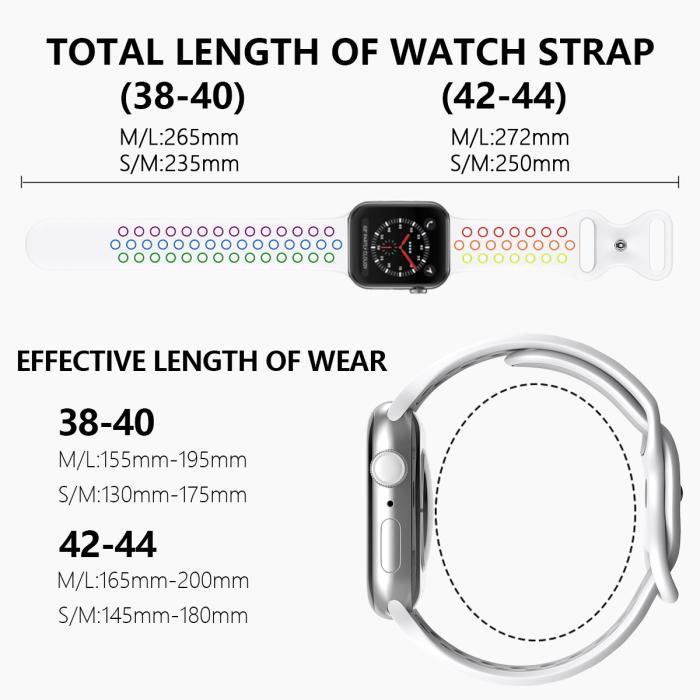 Bild 4, ColorPop Sportarmband Dual-Color Apple Watch 42/41/40/38 mm (M/L) Pride - Teknikhallen.se