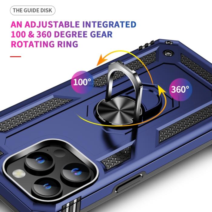 Bild 4,  iPhone 15 Pro Skal Hybrid Armor Ring Blå - Teknikhallen.se
