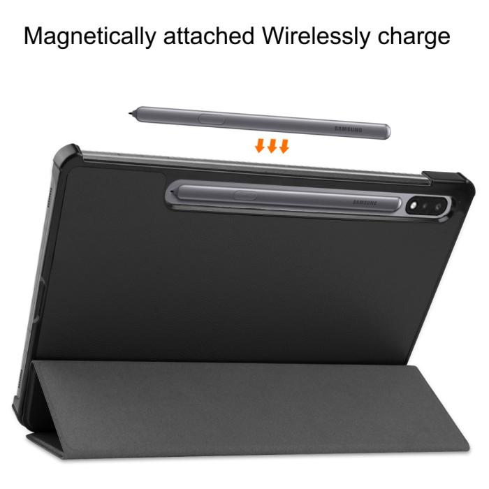 Bild 4,  Samsung Galaxy Tab S9 Fodral Tri-Fold Läder Svart - Teknikhallen.se
