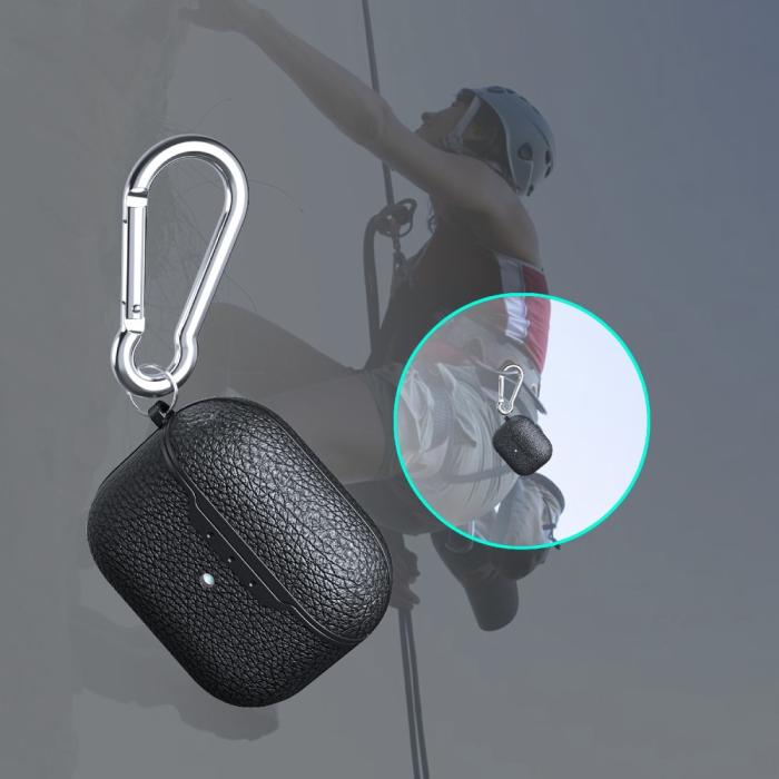 Bild 5,  AirPods 3 Skal TPU Litchi Textur Karbinhake Blå - Teknikhallen.se