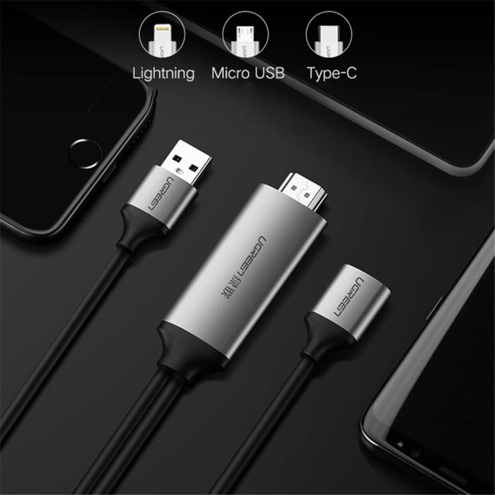 Bild 4, UGREEN UGREEN USB MHL - HDMI Kabel Svart - Teknikhallen.se