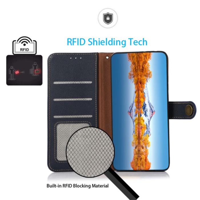 Bild 4, KHAZNEH KHAZNEH Xiaomi Redmi Note 11 Pro 5G Fodral Äkta Läder Blå - Teknikhallen.se
