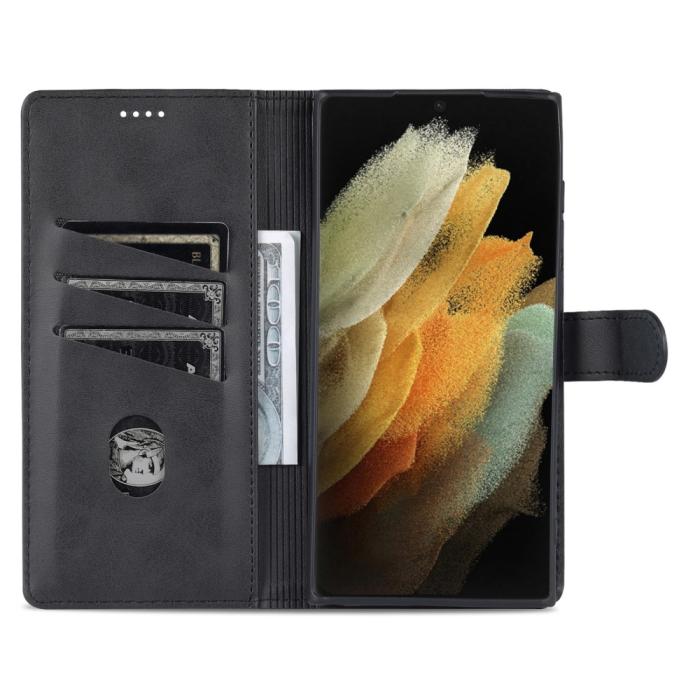 Bild 6, AZNS AZNS Samsung Galaxy S22 Ultra Fodral Läder Svart - Teknikhallen.se