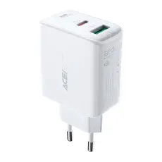 Acefast Acefast 32W PD PPS QC USB-C / USB-A V&auml;ggladdare Vit - Teknikhallen.se