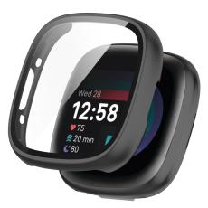  Fitbit Versa 4/Sense 2 Skal Med Sk&auml;rmskydd Svart - Teknikhallen.se