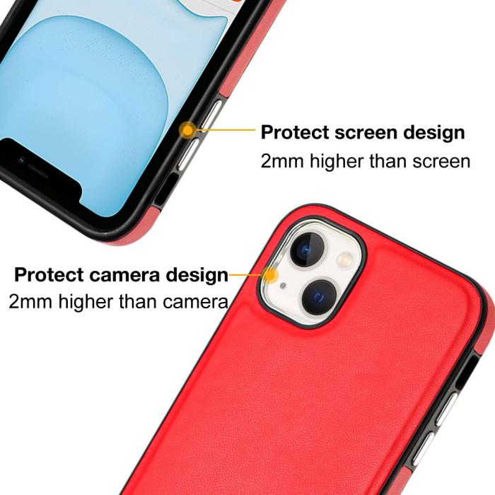 Bild 4,  iPhone 15 Skal Läderbelagt Röd - Teknikhallen.se