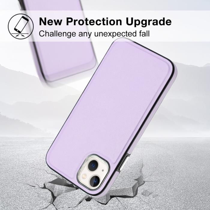Bild 3,  iPhone 15 Skal Läderbelagt Lila - Teknikhallen.se