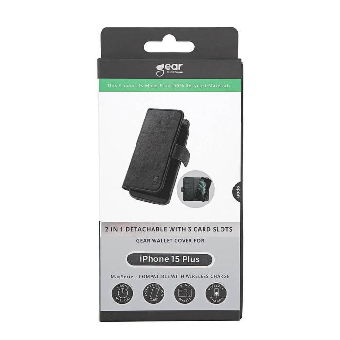Bild 2, Gear GEAR iPhone 15 Plus 2in1 MagSafe Magnet Fodral / Skal Svart - Teknikhallen.se