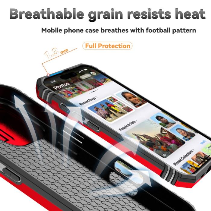 Bild 4,  iPhone 16 Pro Max Skal CamShield Ring Hybrid Röd - Teknikhallen.se