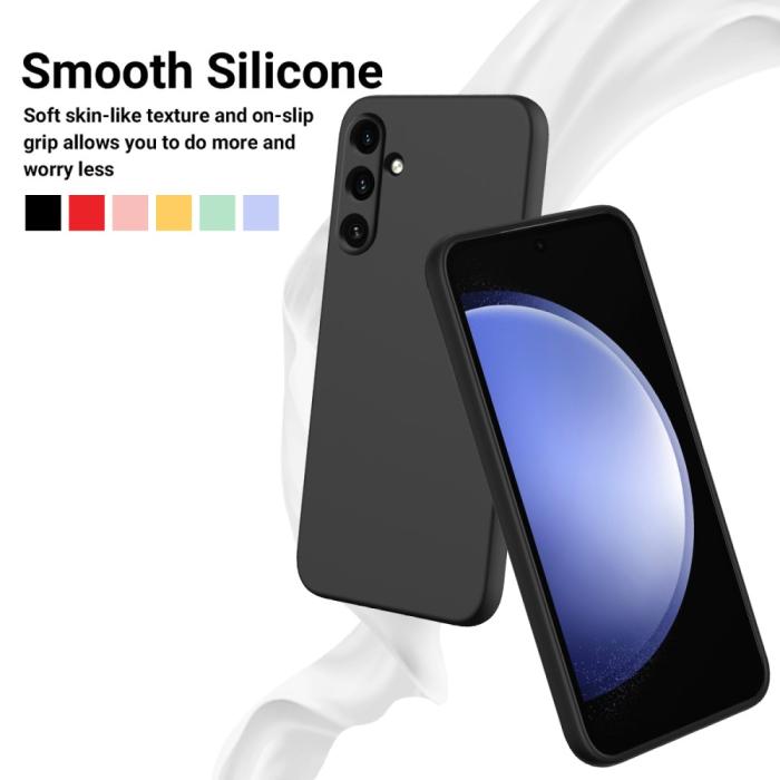 Bild 4,  Galaxy A35 5G Skal Liquid Silicone Med Snodd Svart - Teknikhallen.se