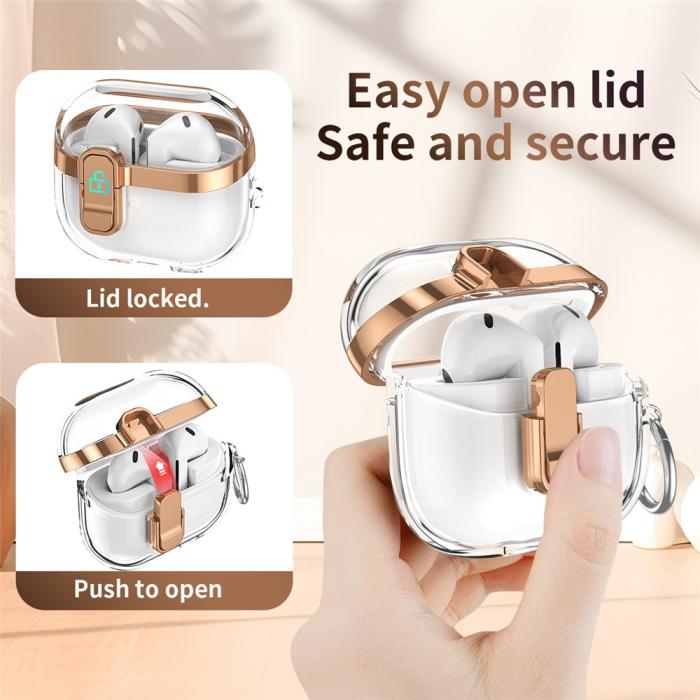 Bild 2,  Samsung Galaxy Buds 3/3 Pro Skal Hybrid Transparent/Rosa - Teknikhallen.se