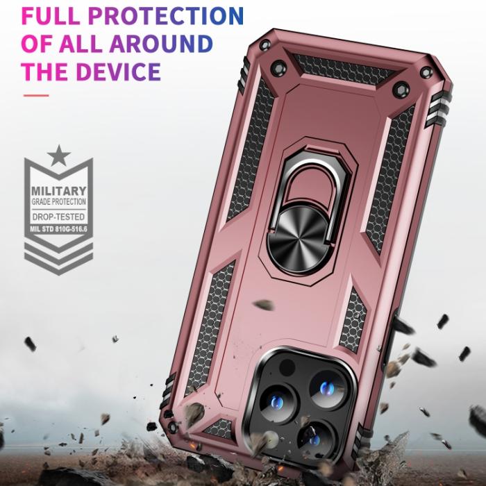 Bild 3,  iPhone 15 Pro Skal Hybrid Armor Ring Roséguld - Teknikhallen.se
