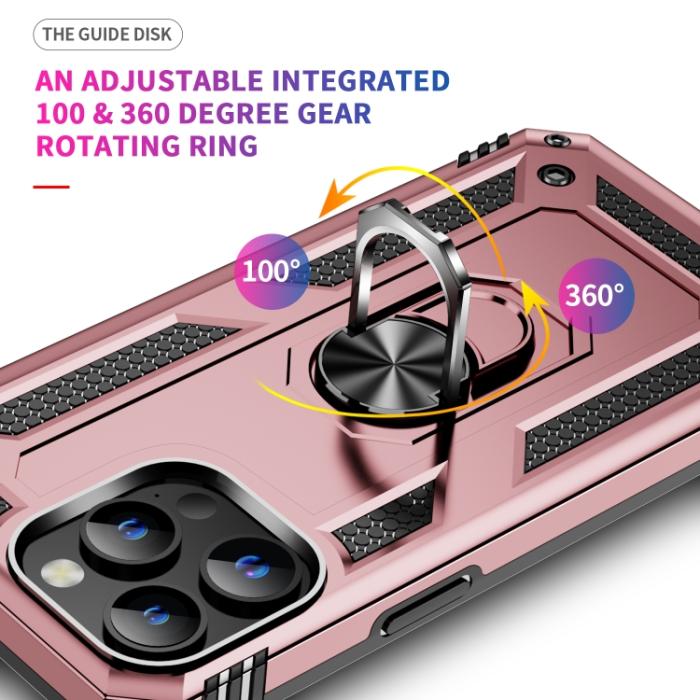 Bild 4,  iPhone 15 Pro Skal Hybrid Armor Ring Roséguld - Teknikhallen.se