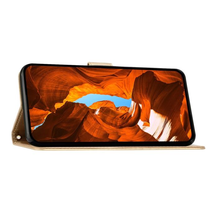 Bild 4,  iPhone 17 Pro Fodral Med Blommigt Tryck Guld - Teknikhallen.se