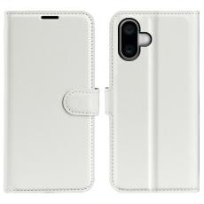  iPhone 16 Plus Fodral Litchi L&auml;der Vit - Teknikhallen.se