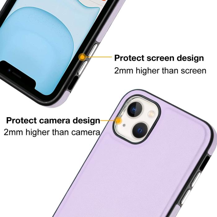 Bild 4,  iPhone 15 Skal Läderbelagt Lila - Teknikhallen.se