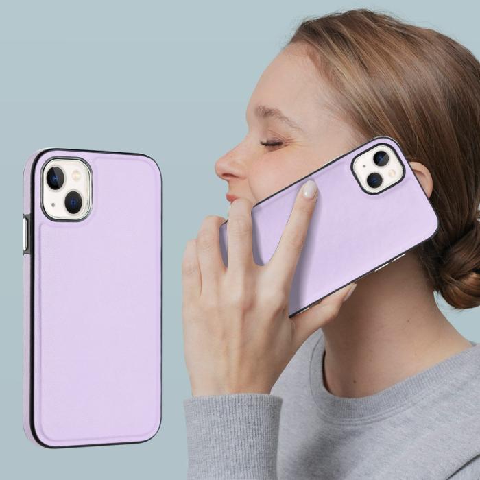 Bild 5,  iPhone 15 Skal Läderbelagt Lila - Teknikhallen.se
