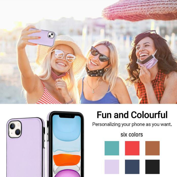 Bild 6,  iPhone 15 Skal Läderbelagt Lila - Teknikhallen.se