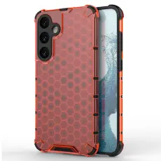  Samsung Galaxy S25 Skal Hybrid Honeycomb R&ouml;d - Teknikhallen.se