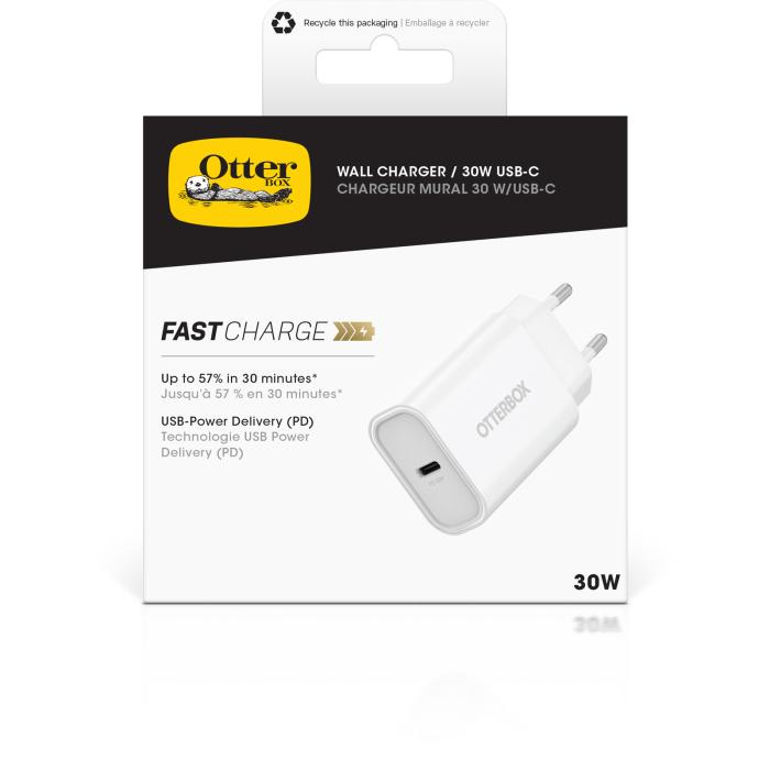 Bild 4, OtterBox OtterBox 30W USB-C PD Väggladdare Vit - Teknikhallen.se
