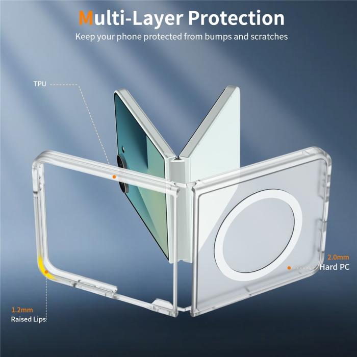 Bild 3,  Samsung Galaxy Z Flip 8 Skal MagSafe TPU Transparent - Teknikhallen.se