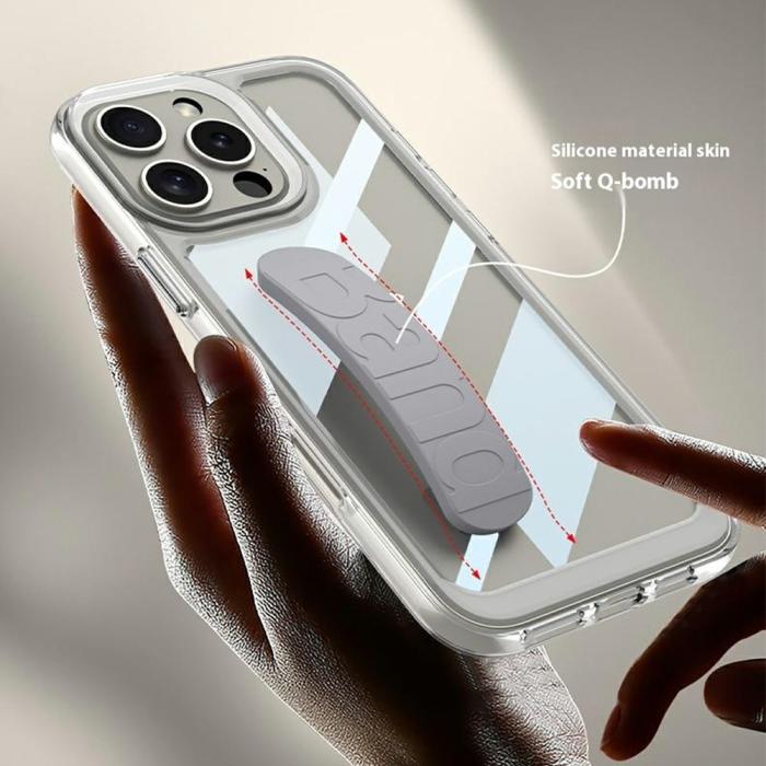 Bild 3, GKK GKK iPhone 16 Pro Max Skal Hand Strap Hybrid Grå - Teknikhallen.se