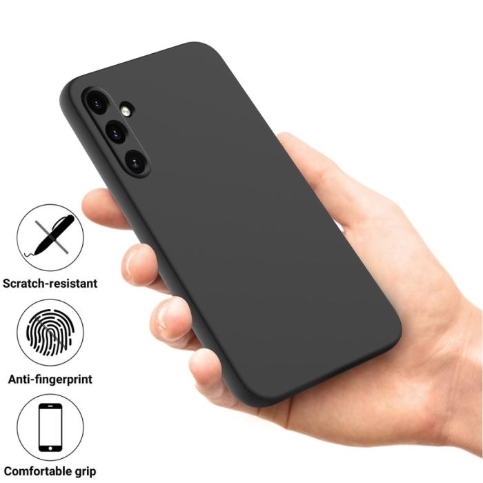 Bild 5,  Galaxy A35 5G Skal Liquid Silicone Med Snodd Svart - Teknikhallen.se