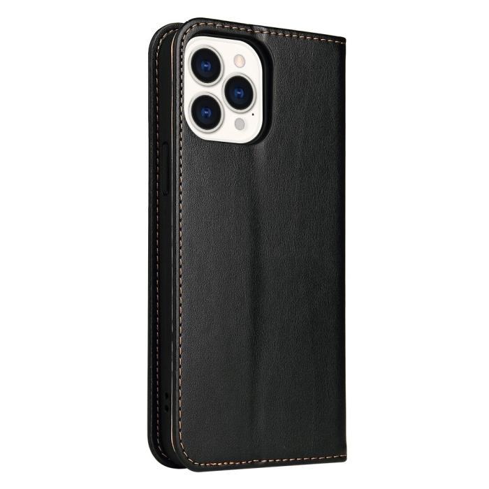 Bild 3,  iPhone 13 Pro - Läder Flip Fodral - Svart - Teknikhallen.se