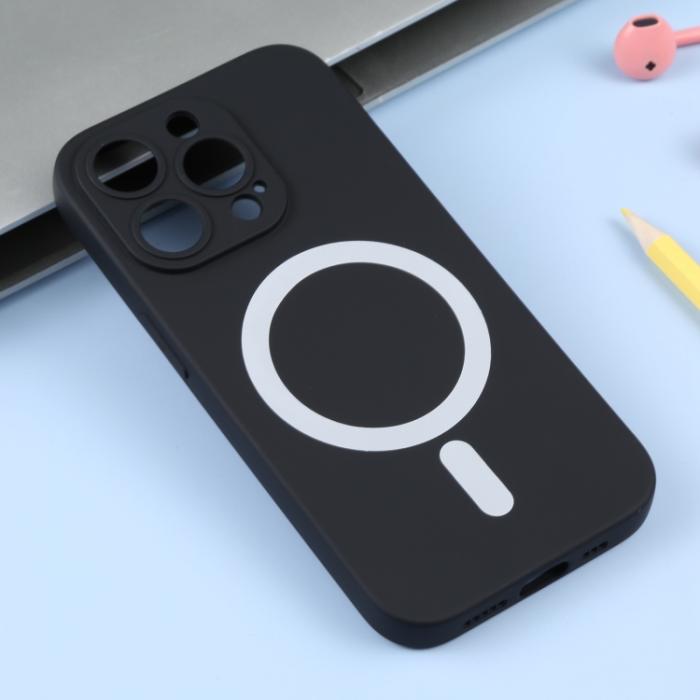 Bild 2,  iPhone 15 Pro Max Skal MagSafe Liquid Silikon Svart - Teknikhallen.se