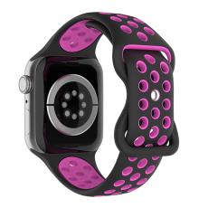 ColorPop Sportarmband Dual-Color Apple Watch 42/41/40/38 mm (M/L) Svart/Lila - Teknikhallen.se