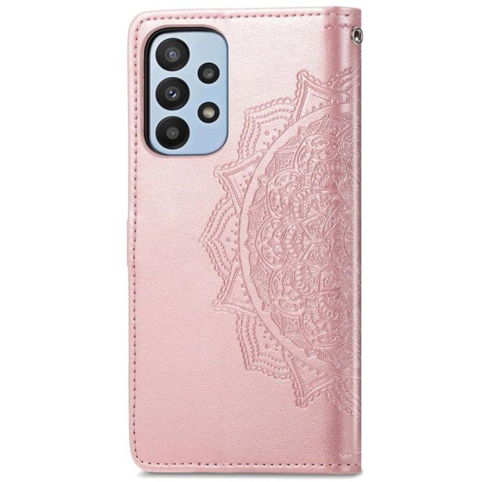 Bild 3,  Samsung Galaxy A23 5G Fodral Mandala Läder Roséguld - Teknikhallen.se