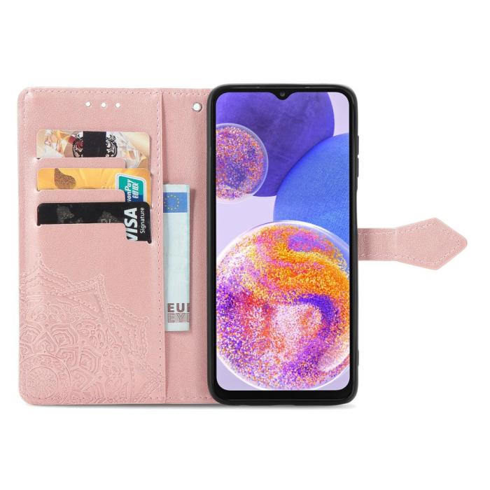 Bild 4,  Samsung Galaxy A23 5G Fodral Mandala Läder Roséguld - Teknikhallen.se