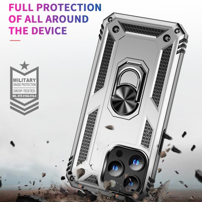 Bild 3,  iPhone 15 Pro Skal Hybrid Armor Ring Silver - Teknikhallen.se