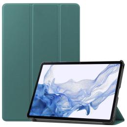  Samsung Galaxy Tab S9 Fodral Tri-Fold Läder Svartgrön - Teknikhallen.se