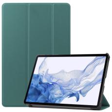  Samsung Galaxy Tab S9 Fodral Tri-Fold L&auml;der Svartgr&ouml;n - Teknikhallen.se