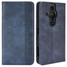  Sony Xperia Pro-I Fodral Retro Flip L&auml;der Bl&aring; - Teknikhallen.se