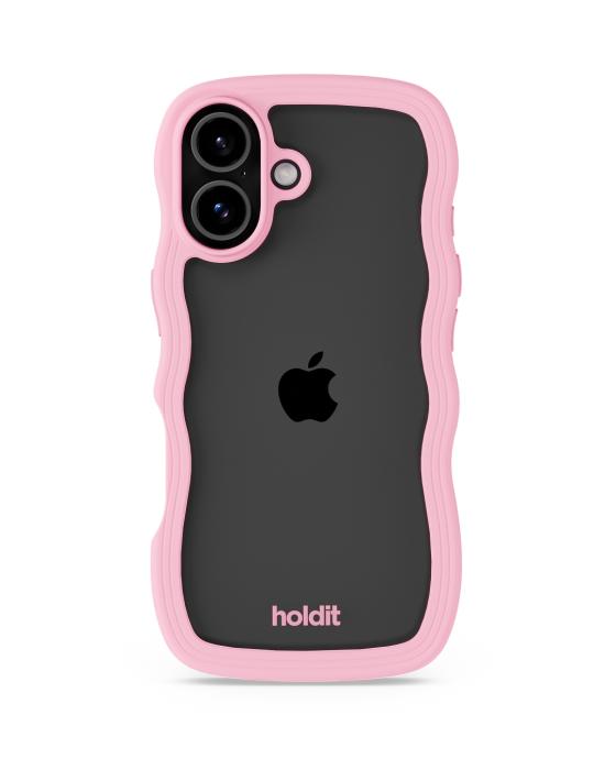Bild 2, holdit holdit iPhone 17 Mobilskal Wavy Pink/Transparent - Teknikhallen.se