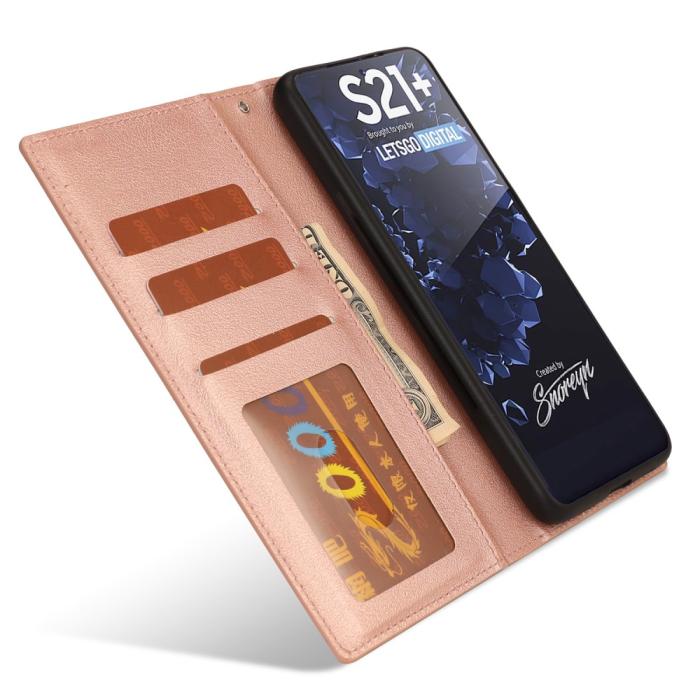 Bild 4,  Samsung Galaxy S21 Plus - 2in1 Magnetiskt Plånboksfodral - Roséguld - Teknikhallen.se