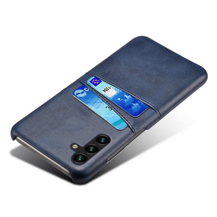 Bild 3, KSQ KSQ Samsung Galaxy A54 5G Skal Läderbelagt Kortfack Blå - Teknikhallen.se