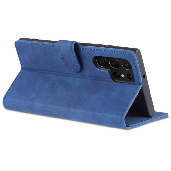 Bild 5, AZNS AZNS Samsung Galaxy S22 Ultra Fodral Läder Blå - Teknikhallen.se
