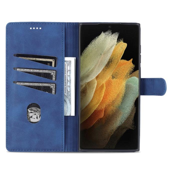 Bild 6, AZNS AZNS Samsung Galaxy S22 Ultra Fodral Läder Blå - Teknikhallen.se