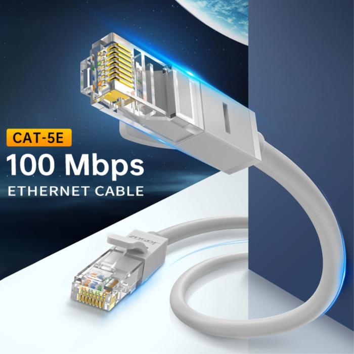 Bild 2, JASOZ JASOZ 1m Cat5e RJ45 UTP Nätverkskabel Grå - Teknikhallen.se